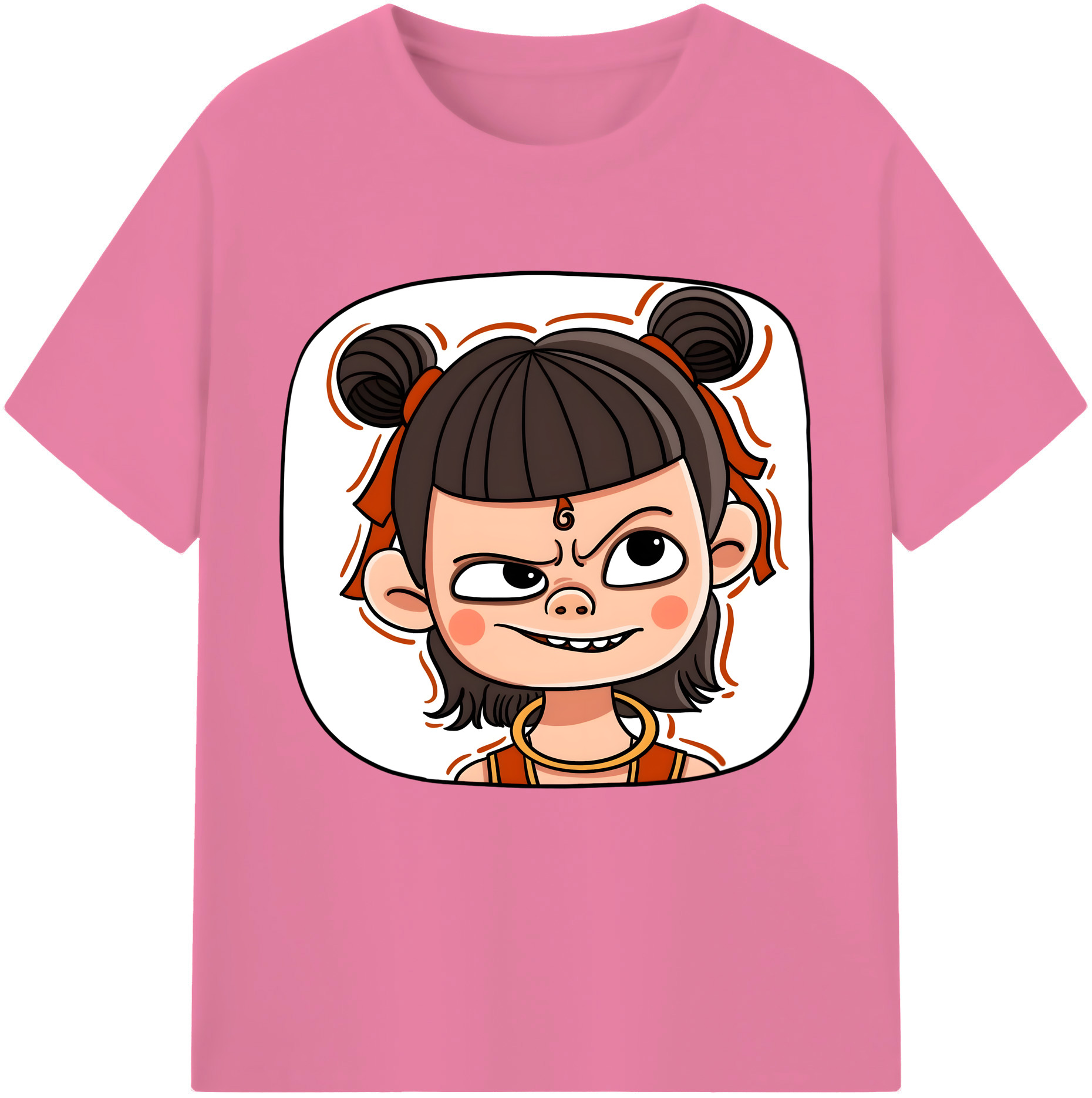 （画像用） Ne Zha 2 ナタ 魔童の大暴れ 綿100％半袖Tシャツ（フロントプリント）